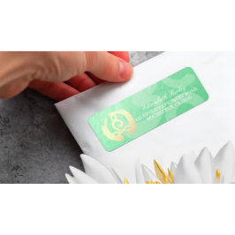 ヨガインストラクター瞑想ポーズ禅OMアドレス ラベル