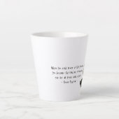 ヨガインストラクター瞑想ポーズ筆跡名言 カフェラテマグ (正面)