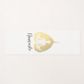 ヨガインストラクター瞑想ポーズ金ゴールドボディリーフ ヨガマット (正面(横))