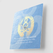 ヨガインストラクター瞑想ポーズOMサイン引用文 スクエア壁時計 (傾斜)