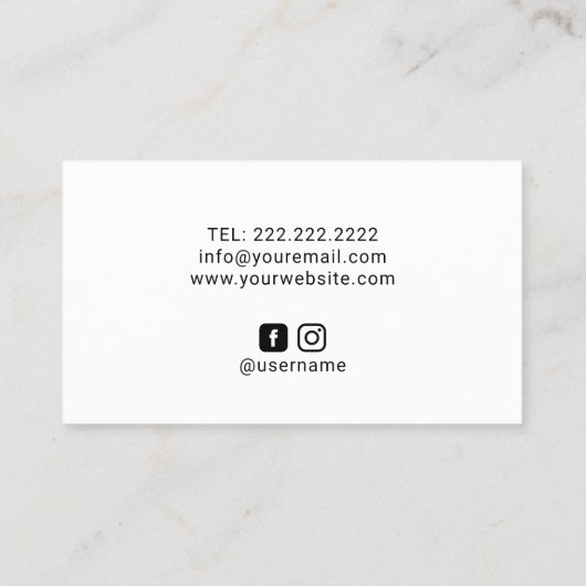 ヨガインストラクター瞑想ロゴミニマリストブラック 名刺 (裏面)