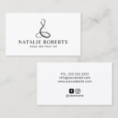 ヨガインストラクター瞑想ロゴミニマリスト 名刺 (正面/裏面)