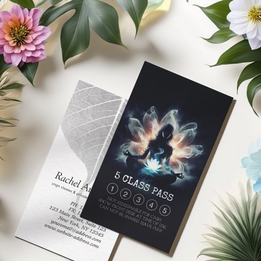 ヨガインストラクター瞑想ロータスポーズ5クラスパス ロイヤリティカード