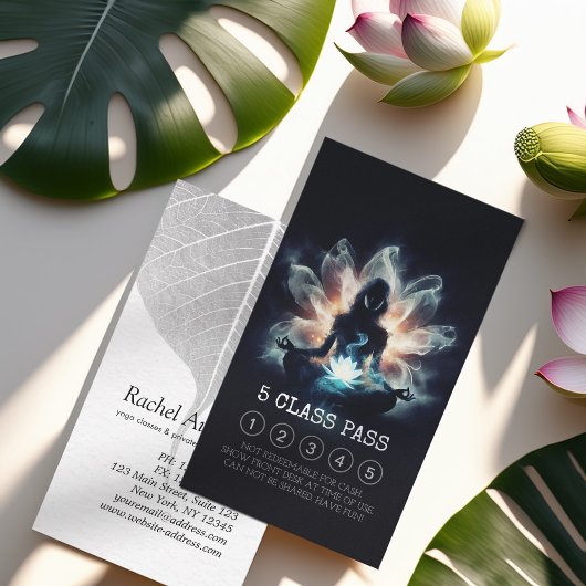 ヨガインストラクター瞑想ロータスポーズ5クラスパス ロイヤリティカード