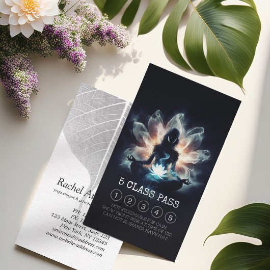 ヨガインストラクター瞑想ロータスポーズ5クラスパス ロイヤリティカード