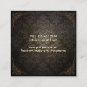 ヨガインストラクター瞑想金ゴールドオウムサインヴィンテージ スクエア名刺 (裏面)