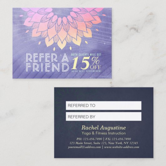 ヨガインストラクター紹介金ゴールド曼荼羅 紹介カード (正面/裏面)