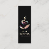 ヨガインストラクター蓮の瞑想ポーズブラシストローク スキニー名刺 (正面)