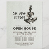 ヨガインストラクター蓮の瞑想ポーズブラシストローク チラシ (正面)