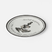 ヨガインストラクター蓮の瞑想ポーズブラシストローク ペーパープレート (アングル)