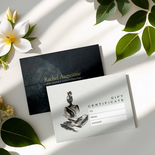 ヨガインストラクター蓮の瞑想ポーズブラシストローク 割引カード