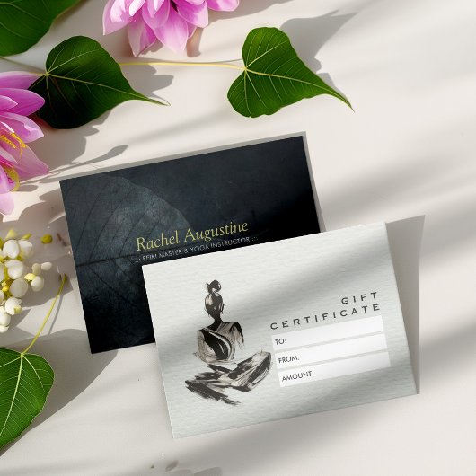 ヨガインストラクター蓮の瞑想ポーズブラシストローク 割引カード