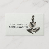 ヨガインストラクター蓮の瞑想ポーズブラシストローク 名刺 (正面)