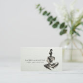 ヨガインストラクター蓮の瞑想ポーズブラシストローク 名刺 (スタンド正面)