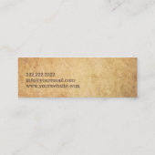 ヨガインストラクター金ゴールドオムシンボルエレガントティール(緑がかった色) スキニー名刺 (裏面)