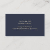 ヨガインストラクター金ゴールドオムシンボルネイビー瞑想 名刺 (裏面)