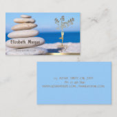 ヨガインストラクター金ゴールドツリー女性シルエットストーンズ 名刺 (正面/裏面)