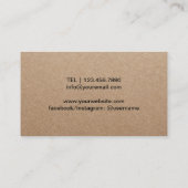 ヨガインストラクター金ゴールドツリー素朴クラフト 名刺 (裏面)