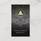 ヨガインストラクター金ゴールドトライアングルロータスマンダラ 名刺 (正面)