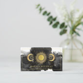 ヨガインストラクター金ゴールドブラックサンムーンビジネスカード 名刺 (スタンド正面)