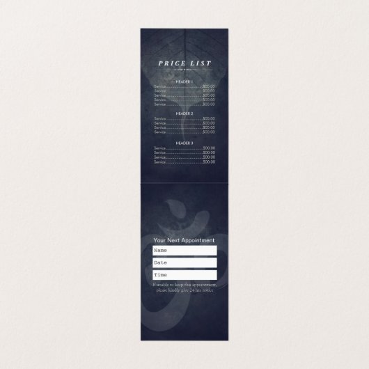 ヨガインストラクター金ゴールドマンダラ価格表 名刺 (内部フラット)