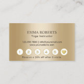 ヨガインストラクター金ゴールドロータスターコイズロイヤリティ ロイヤリティカード (裏面)