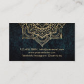 ヨガインストラクター金ゴールドロータスマンダラダーク 名刺 (裏面)