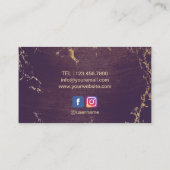 ヨガインストラクター金ゴールドロータスマンダラヴィンテージ紫 名刺 (裏面)