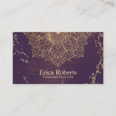 ヨガインストラクター金ゴールドロータスマンダラヴィンテージ紫 名刺 (正面)