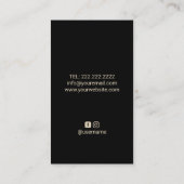 ヨガインストラクター金ゴールドロータスロゴウェルネススパ 名刺 (裏面)