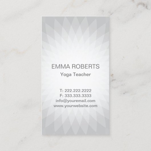 ヨガインストラクター金ゴールドロータスロゴモダン幾何学模様 名刺 (裏面)