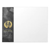 ヨガインストラクター金ゴールド瞑想姿勢禅シンボル ノートパッド (正面)