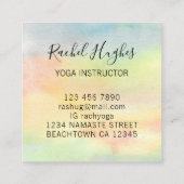 ヨガインストラクター ひまわり 水彩画 スクエア名刺 (裏面)