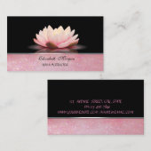 ヨガインストラクター グリッター ロータス フラワー 名刺 (正面/裏面)