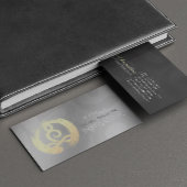 ヨガインストラクター シルバー ゴールド 瞑想ポーズ ZEN OM 名刺