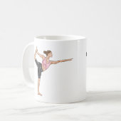 ヨガインストラクター ダンサー ポーズ 教師 名前 コーヒーマグカップ (正面左)