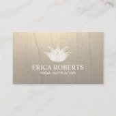 ヨガインストラクター ホワイトロータスロゴ ヴィンテージ 名刺 (正面)