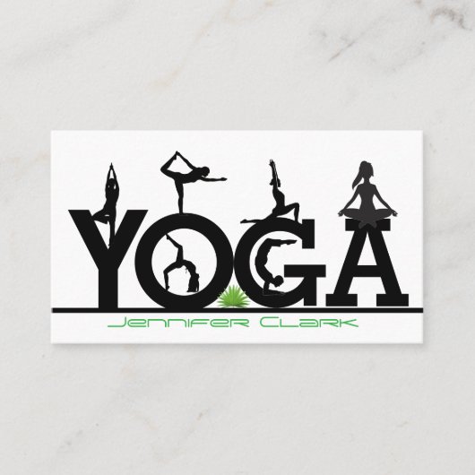 ヨガインストラクター&ポーズビジネスカード 名刺 (正面)