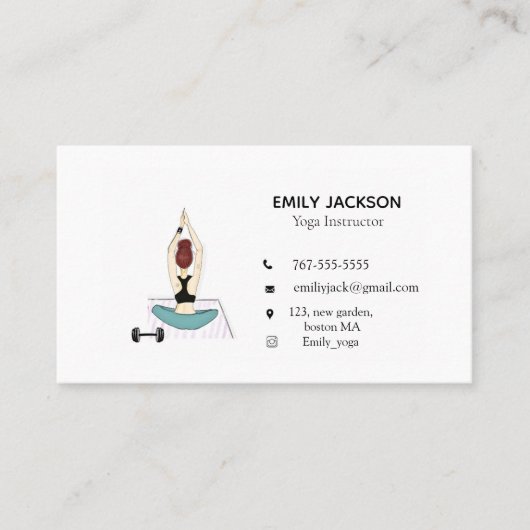 ヨガインストラクター，ヨガトレーナー， 名刺 (正面)