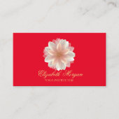 ヨガインストラクター,レッド,スタイリッシュ金ゴールドロータス 名刺 (正面)