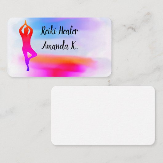 ヨガインストラクター、先生、ライフコーチの名刺 名刺 (正面/裏面)