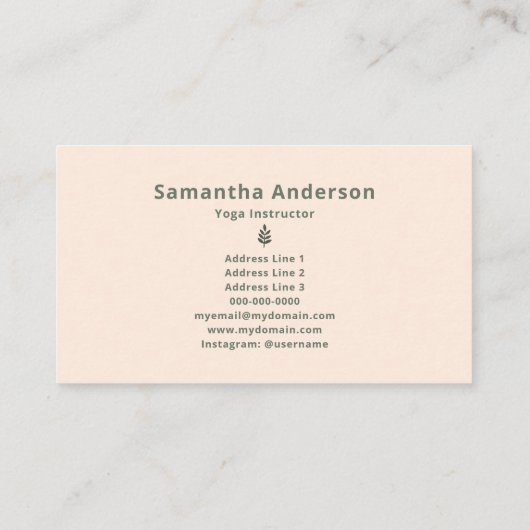 ヨガインストラクター 名刺 (裏面)