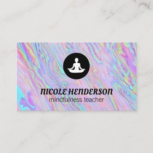 ヨガインストラクター |座るポーズ 名刺 (正面)