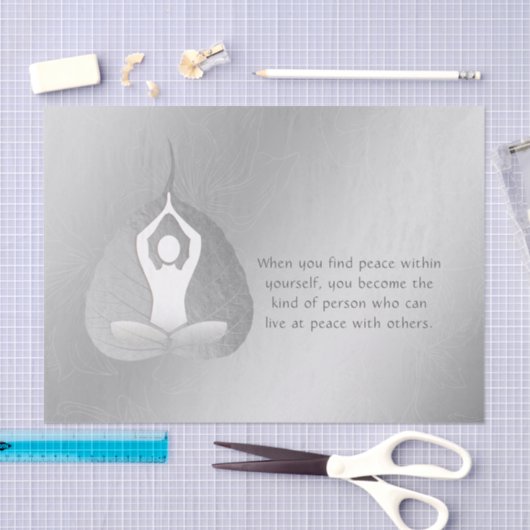 ヨガインストラクター 瞑想 ポーズ ボディリーフ 名言 薄葉紙 (クラフト)
