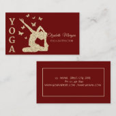 ヨガインストラクター、金ゴールドグリッター女性 名刺 (正面/裏面)