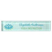 ヨガインストラクター|青蓮の花の禅定 デスクネームプレート (正面)