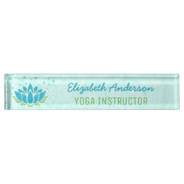 ヨガインストラクター|青蓮の花の禅定 デスクネームプレート