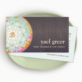 ヨガインストラクターOMシンボルロータスマンダラアート 名刺
