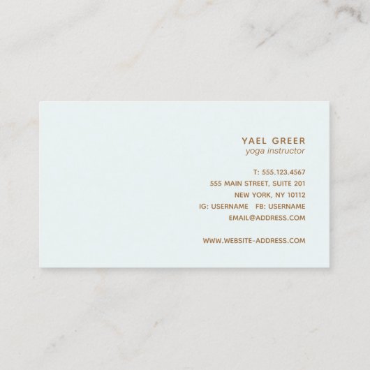 ヨガインストラクターOMシンボルロータスマンダラアート 名刺 (裏面)