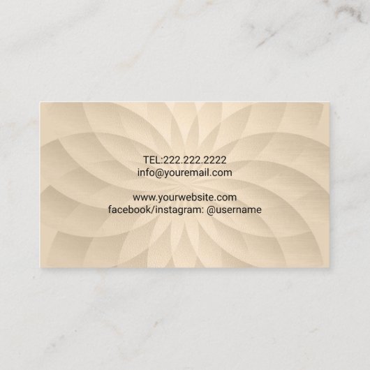 ヨガインストラクターOmロゴモダン金ゴールドスパイラル 名刺 (裏面)